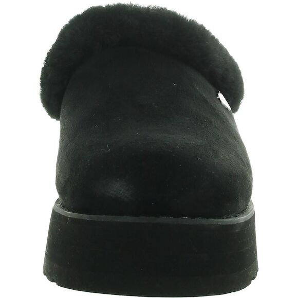 Skechers Black Furry Platform Mules - Picture 3 of 4